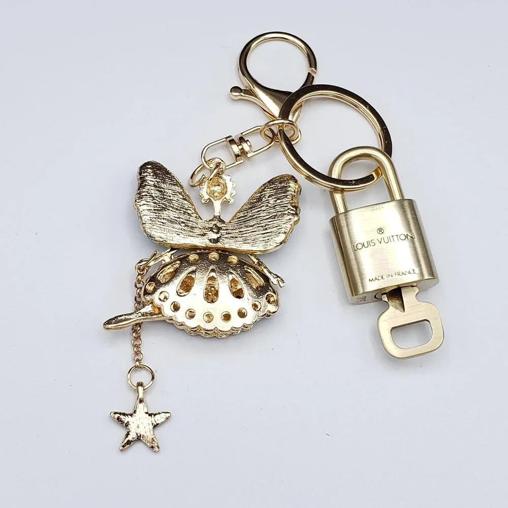 Authentic Louis Vuitton Gold Lock & Key ✨ Bag Charm Unbranded Fairy Keychain